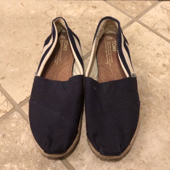 Toms woven canvas nautical stripe jute flat espadrille - Picture 2 of 5